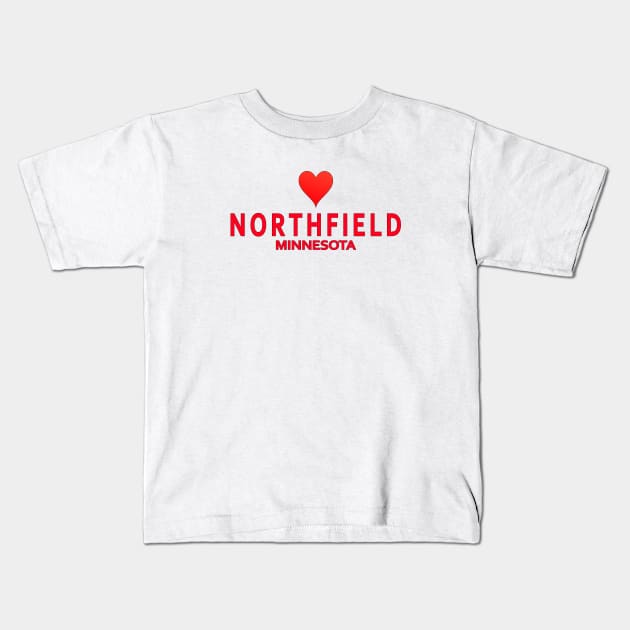 Northfield Minnesota with heart Kids T-Shirt by SeattleDesignCompany